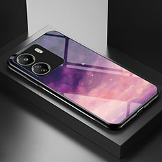 Coque Contour Silicone et Vitre Motif Fantaisie Miroir Etui Housse LS2 pour Xiaomi Redmi 13C Violet