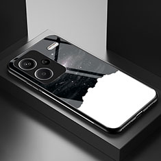 Coque Contour Silicone et Vitre Motif Fantaisie Miroir Etui Housse LS2 pour Xiaomi Redmi Note 13 Pro+ Plus 5G Noir