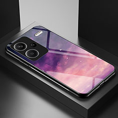 Coque Contour Silicone et Vitre Motif Fantaisie Miroir Etui Housse LS2 pour Xiaomi Redmi Note 13 Pro+ Plus 5G Violet