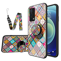 Coque Contour Silicone et Vitre Motif Fantaisie Miroir Etui Housse LS3 pour Oppo K9 5G Colorful