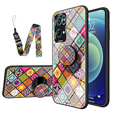 Coque Contour Silicone et Vitre Motif Fantaisie Miroir Etui Housse LS3 pour Oppo Reno7 Pro 5G Colorful