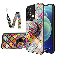 Coque Contour Silicone et Vitre Motif Fantaisie Miroir Etui Housse LS3 pour Oppo Reno8 5G Colorful