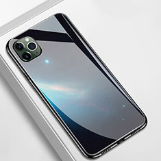 Coque Contour Silicone et Vitre Motif Fantaisie Miroir Etui Housse M01 pour Apple iPhone 11 Pro Max Noir