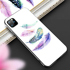 Coque Contour Silicone et Vitre Motif Fantaisie Miroir Etui Housse M02 pour Apple iPhone 11 Pro Max Blanc