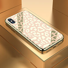 Coque Contour Silicone et Vitre Motif Fantaisie Miroir Etui Housse pour Apple iPhone Xs Max Or