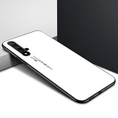 Coque Contour Silicone et Vitre Motif Fantaisie Miroir Etui Housse pour Huawei Honor 20S Blanc