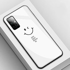 Coque Contour Silicone et Vitre Motif Fantaisie Miroir Etui Housse pour Huawei Honor 30S Blanc