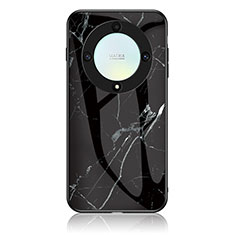 Coque Contour Silicone et Vitre Motif Fantaisie Miroir Etui Housse pour Huawei Honor Magic5 Lite 5G Noir