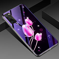 Coque Contour Silicone et Vitre Motif Fantaisie Miroir Etui Housse pour Huawei Honor V30 Pro 5G Rose