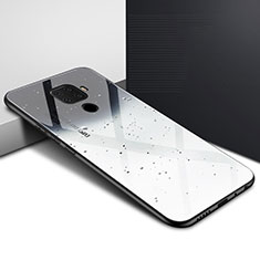 Coque Contour Silicone et Vitre Motif Fantaisie Miroir Etui Housse pour Huawei Mate 30 Lite Gris