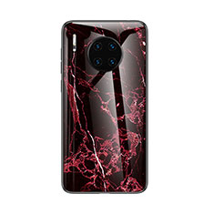 Coque Contour Silicone et Vitre Motif Fantaisie Miroir Etui Housse pour Huawei Mate 30 Pro Rouge