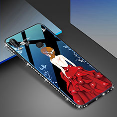 Coque Contour Silicone et Vitre Motif Fantaisie Miroir Etui Housse pour Huawei Nova 3e Rouge et Noir