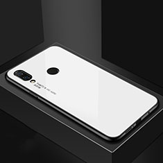 Coque Contour Silicone et Vitre Motif Fantaisie Miroir Etui Housse pour Huawei P Smart+ Plus Blanc