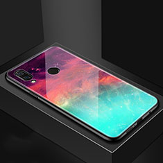 Coque Contour Silicone et Vitre Motif Fantaisie Miroir Etui Housse pour Huawei P Smart+ Plus Colorful