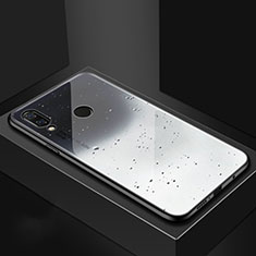 Coque Contour Silicone et Vitre Motif Fantaisie Miroir Etui Housse pour Huawei P Smart+ Plus Gris