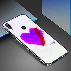 Coque Contour Silicone et Vitre Motif Fantaisie Miroir Etui Housse pour Huawei P20 Lite Violet
