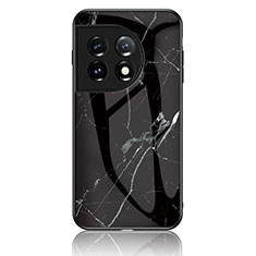 Coque Contour Silicone et Vitre Motif Fantaisie Miroir Etui Housse pour OnePlus 11 5G Noir