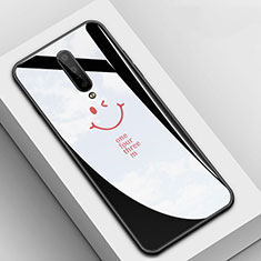 Coque Contour Silicone et Vitre Motif Fantaisie Miroir Etui Housse pour OnePlus 7 Pro Noir