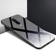 Coque Contour Silicone et Vitre Motif Fantaisie Miroir Etui Housse pour OnePlus 8 Noir