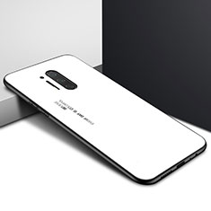 Coque Contour Silicone et Vitre Motif Fantaisie Miroir Etui Housse pour OnePlus 8 Pro Blanc