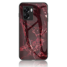 Coque Contour Silicone et Vitre Motif Fantaisie Miroir Etui Housse pour OnePlus Nord N300 5G Rouge