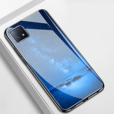 Coque Contour Silicone et Vitre Motif Fantaisie Miroir Etui Housse pour Oppo A72 5G Bleu