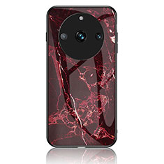 Coque Contour Silicone et Vitre Motif Fantaisie Miroir Etui Housse pour Realme 11 Pro+ Plus 5G Rouge