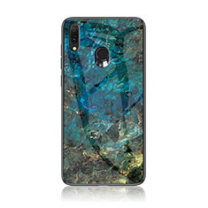 Coque Contour Silicone et Vitre Motif Fantaisie Miroir Etui Housse pour Samsung Galaxy A20e Bleu
