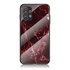 Coque Contour Silicone et Vitre Motif Fantaisie Miroir Etui Housse pour Samsung Galaxy A23 5G Rouge