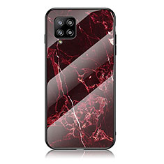 Coque Contour Silicone et Vitre Motif Fantaisie Miroir Etui Housse pour Samsung Galaxy A42 5G Rouge