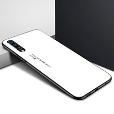Coque Contour Silicone et Vitre Motif Fantaisie Miroir Etui Housse pour Samsung Galaxy A70 Blanc