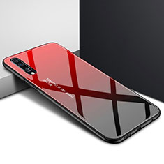 Coque Contour Silicone et Vitre Motif Fantaisie Miroir Etui Housse pour Samsung Galaxy A70 Rouge