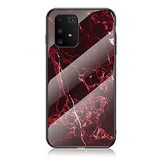 Coque Contour Silicone et Vitre Motif Fantaisie Miroir Etui Housse pour Samsung Galaxy A91 Rouge