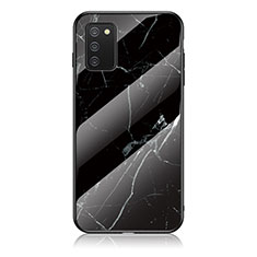 Coque Contour Silicone et Vitre Motif Fantaisie Miroir Etui Housse pour Samsung Galaxy M02s Noir
