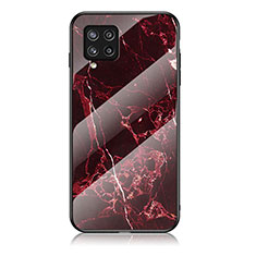 Coque Contour Silicone et Vitre Motif Fantaisie Miroir Etui Housse pour Samsung Galaxy M42 5G Rouge