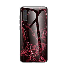 Coque Contour Silicone et Vitre Motif Fantaisie Miroir Etui Housse pour Samsung Galaxy Note 10 5G Rouge