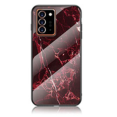 Coque Contour Silicone et Vitre Motif Fantaisie Miroir Etui Housse pour Samsung Galaxy Note 20 Ultra 5G Rouge