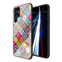 Coque Contour Silicone et Vitre Motif Fantaisie Miroir Etui Housse pour Samsung Galaxy S23 Ultra 5G Colorful