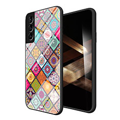 Coque Contour Silicone et Vitre Motif Fantaisie Miroir Etui Housse pour Samsung Galaxy S24 5G Colorful