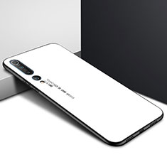 Coque Contour Silicone et Vitre Motif Fantaisie Miroir Etui Housse pour Xiaomi Mi 10 Blanc
