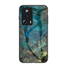 Coque Contour Silicone et Vitre Motif Fantaisie Miroir Etui Housse pour Xiaomi Mi 12 Lite NE 5G Bleu