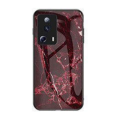 Coque Contour Silicone et Vitre Motif Fantaisie Miroir Etui Housse pour Xiaomi Mi 12 Lite NE 5G Rouge