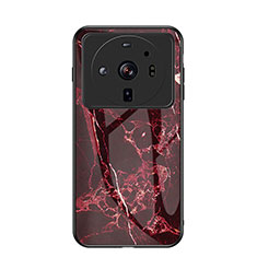 Coque Contour Silicone et Vitre Motif Fantaisie Miroir Etui Housse pour Xiaomi Mi 12S Ultra 5G Rouge