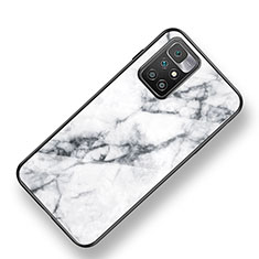 Coque Contour Silicone et Vitre Motif Fantaisie Miroir Etui Housse pour Xiaomi Redmi 10 (2022) Blanc