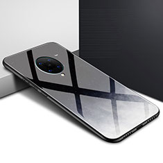 Coque Contour Silicone et Vitre Motif Fantaisie Miroir Etui Housse pour Xiaomi Redmi K30 Pro 5G Noir