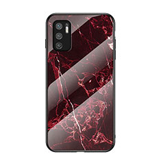 Coque Contour Silicone et Vitre Motif Fantaisie Miroir Etui Housse pour Xiaomi Redmi Note 10T 5G Rouge