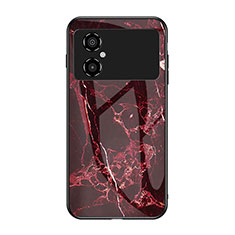 Coque Contour Silicone et Vitre Motif Fantaisie Miroir Etui Housse pour Xiaomi Redmi Note 11R 5G Rouge