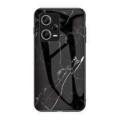 Coque Contour Silicone et Vitre Motif Fantaisie Miroir Etui Housse pour Xiaomi Redmi Note 12 Pro 5G Noir