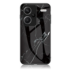 Coque Contour Silicone et Vitre Motif Fantaisie Miroir Etui Housse pour Xiaomi Redmi Note 13 Pro+ Plus 5G Noir