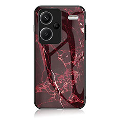 Coque Contour Silicone et Vitre Motif Fantaisie Miroir Etui Housse pour Xiaomi Redmi Note 13 Pro+ Plus 5G Rouge